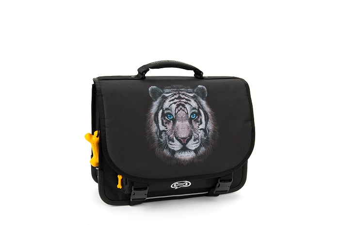 Stones and bones white tiger tigre blanc cartable sac noir9733801_1